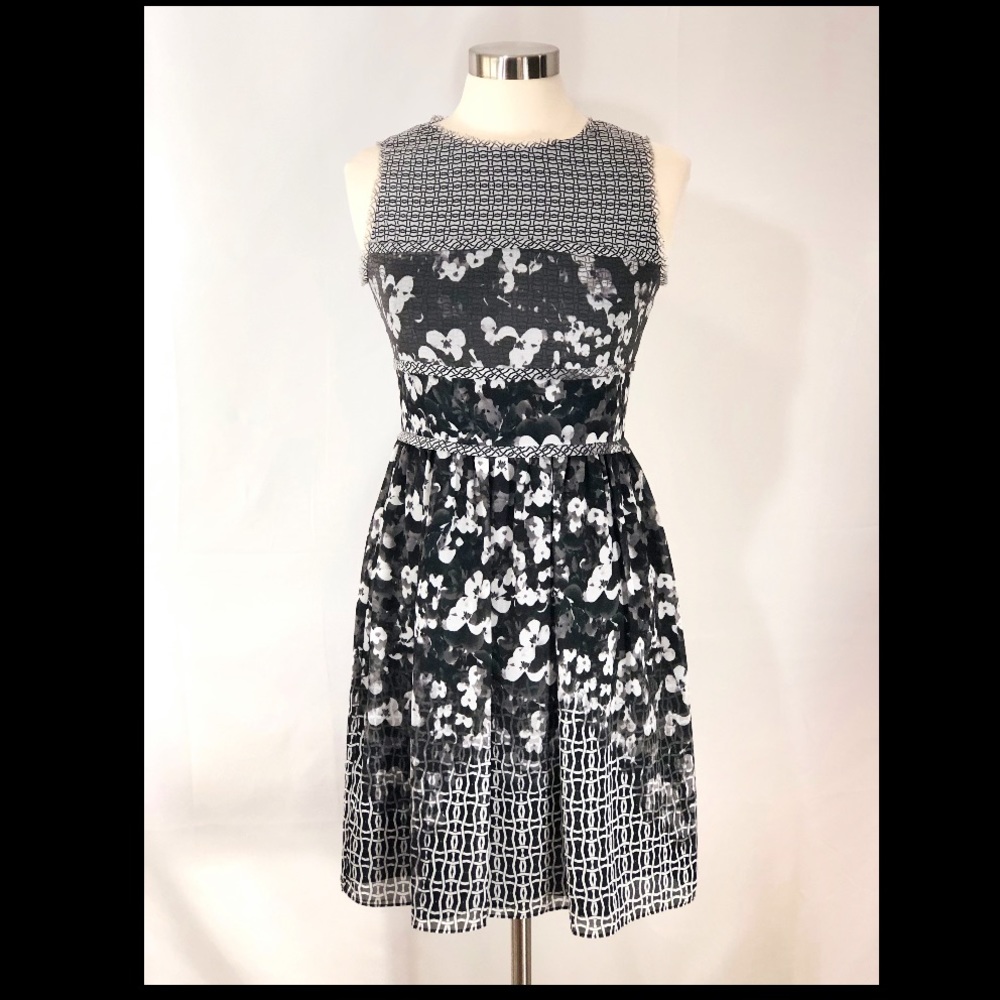 Betsey Johnson Black Mixed Print Dress!